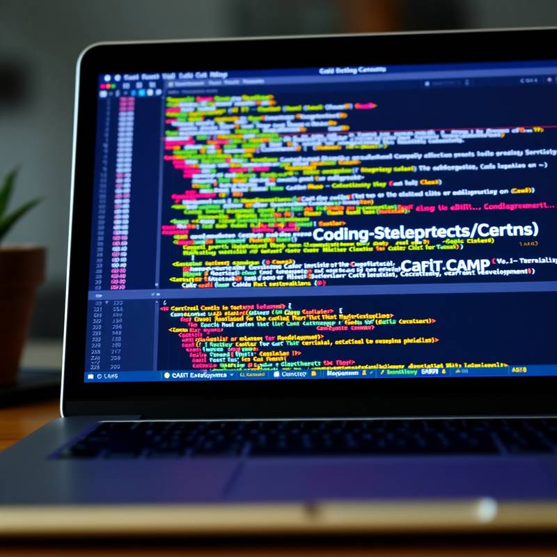 Laptop displaying web development code, representing the Web Development Bootcamp course