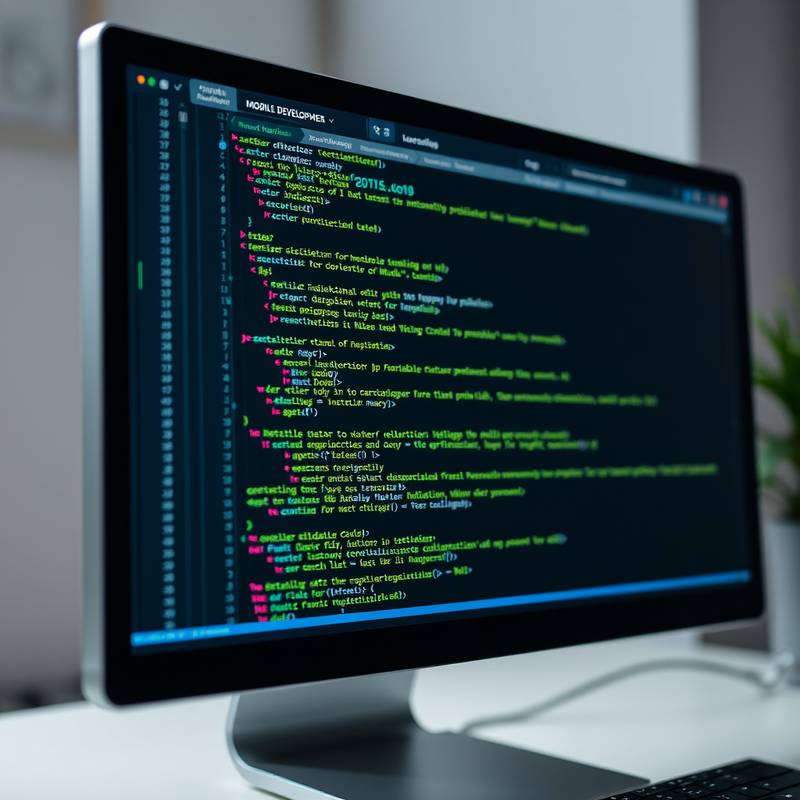 Mobile app development interface on a computer screen, representing the Mobile App Development with React Native course